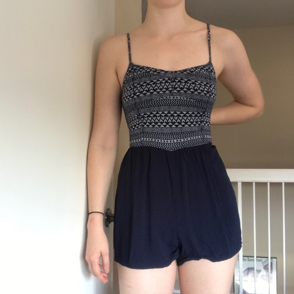 Summery Blue Aztec print romper